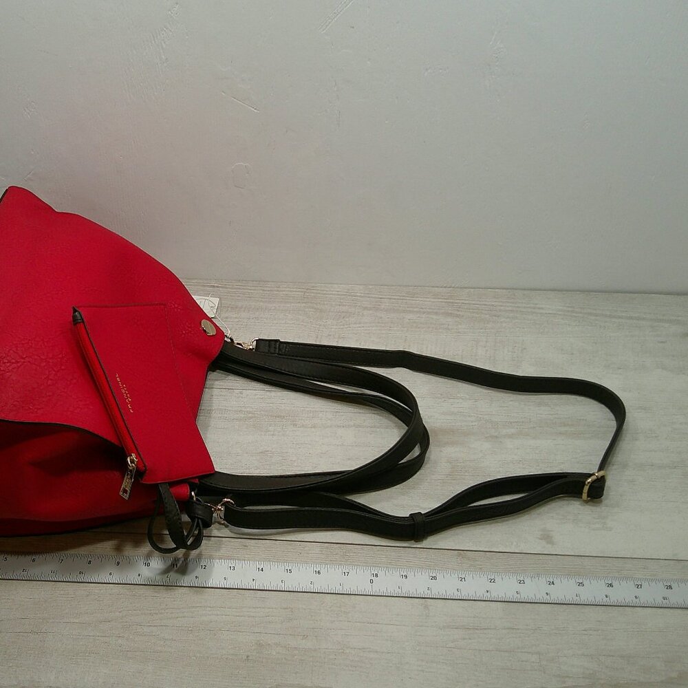 Francinel Paris Cherry Red & Brown Leather Satchel Purse | Pocketbook New w/tags - Picture 10 of 15